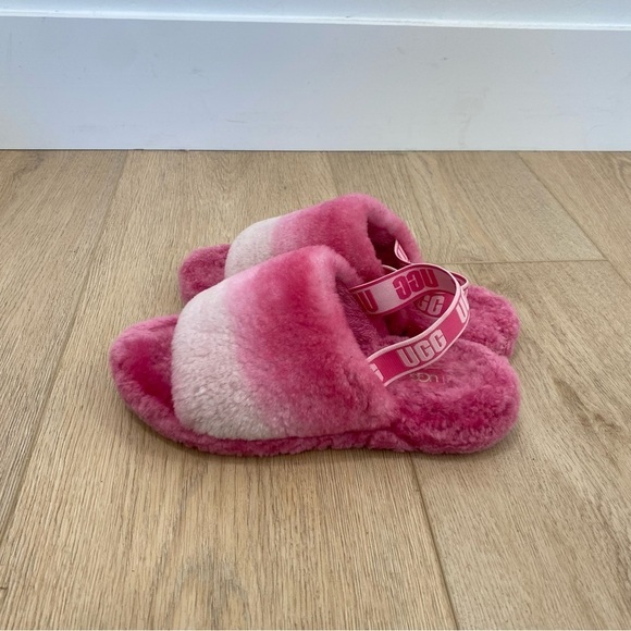 UGG Fluff Yeah Slides Slippers Pink Combo Gradient Size 5 - Picture 4 of 7